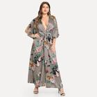 Shein Plus Twist Front Botanical Dress