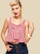 Shein Knot Front Checked Cami Top