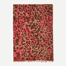 Shein Leopard Print Frayed Trim Scarf