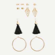Shein Hoop & Tassel Drop Earrings 6pairs