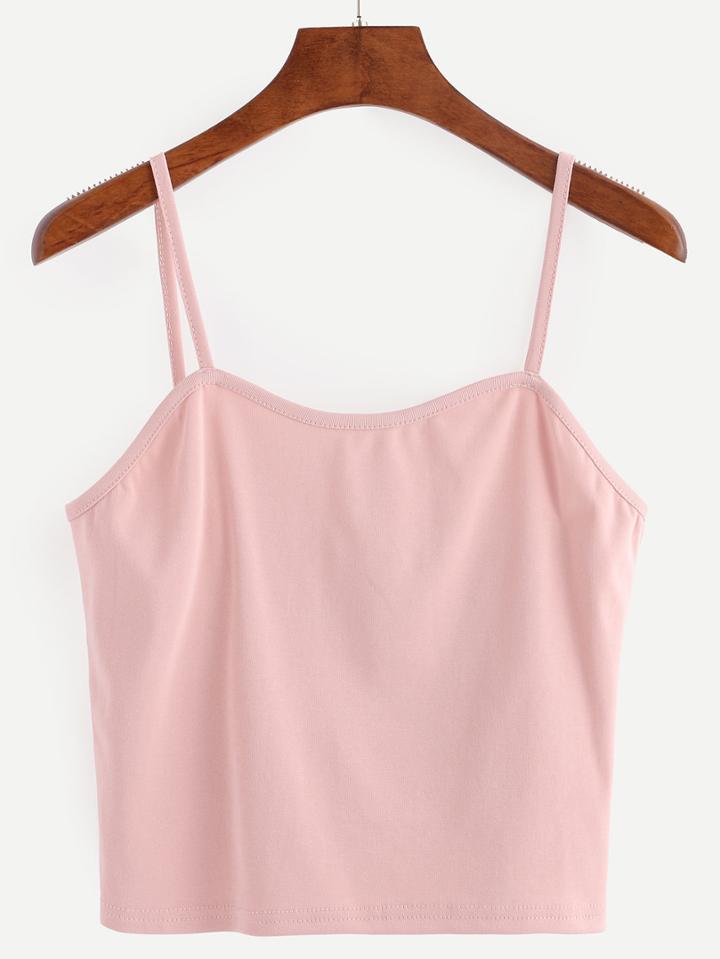 Shein Binding Crop Cami Top - Pink
