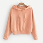 Shein Pearl Beaded Hooded Jumper