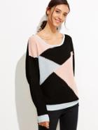 Shein Color Block Drop Shoulder Seam Sweater