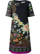 Shein Multicolor Flowers Jacquard Sheath Dress