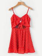 Shein All Over Stars Knotted Front Cami Dress