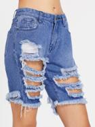 Shein 5 Pocket Distressed Denim Shorts