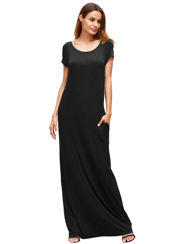Shein Pocket Full Length Loose Dress