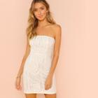 Shein Floral Lace Strapless Dress