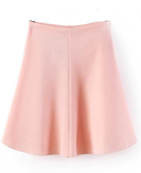 Shein Pink High Waist Ruffle Skirt