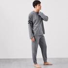 Shein Men Patched Detail Tee & Pants Pj Set