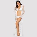 Shein Floral Lace Robe With Thong & Belt