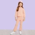 Shein Toddler Girls Pearl Beaded Sweatshirt With Pants
