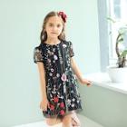 Shein Toddler Girls Floral Embroidered Dress