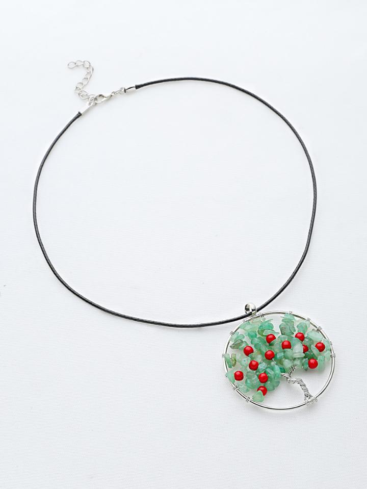 Shein Stone Tree Pendant Necklace