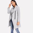 Shein Solid Zip Decorated Coat