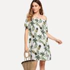 Shein Off Shoulder Pineapple Print Dress