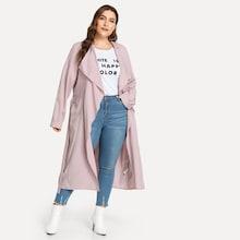 Shein Plus Solid Belted Coat