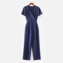 Shein Solid Surplice Neckline Jumpsuit