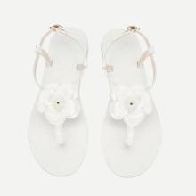 Shein Floral Appliqued Toe Post Slingback Sandals