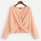 Shein Twist Front Teddy Pullover