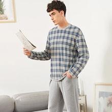 Shein Men Plaid Tee & Pants Pj Set