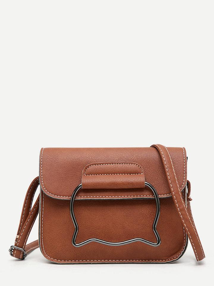 Shein Top Stitch Crossbody Bag With Ear Handle