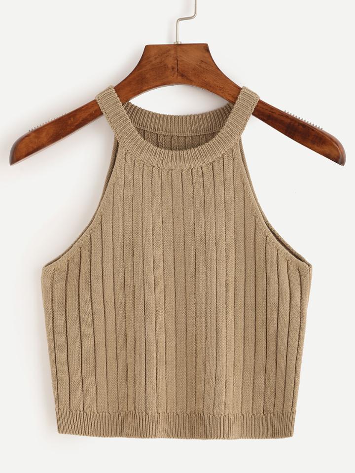 Shein Light Brown Knitted Top
