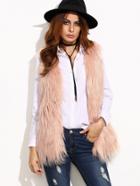 Shein Pink Faux Fur Vest