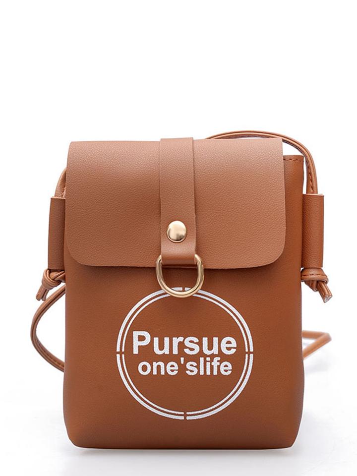 Shein Slogan Detail Pouch Bag