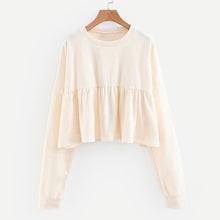 Shein Drop Shoulder Pep Hem Pullover