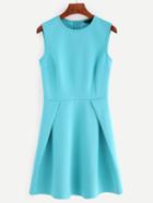 Shein Blue Sleeveless Zipper Dress