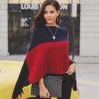 Shein Cut And Sew Fringe Hem Poncho Sweater