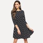 Shein 3/4 Sleeve Polka Dot Flowy Dress