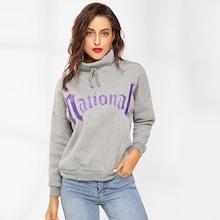 Shein Letter Embroidered Drop Shoulder Sweatshirt