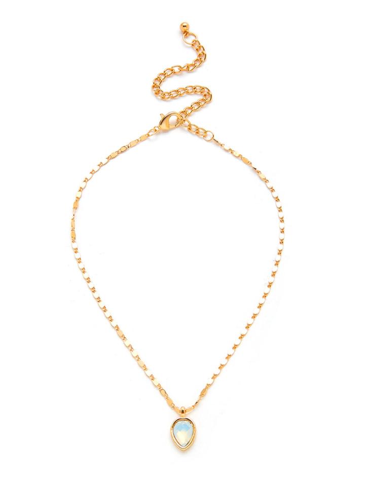 Shein Water Drop Shaped Pendant Chain Necklace