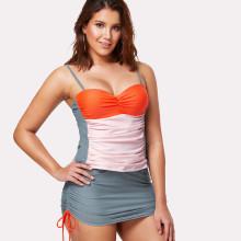 Shein Plus Colorblock Tie Side Swimwear Set 3pcs