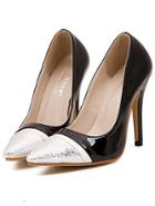 Shein Black High Heel Snakeskin Pumps