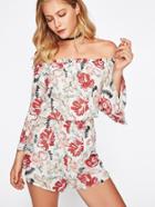 Shein Boat Neck Bell Sleeve Romper