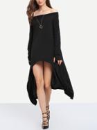 Shein Black Asymmetrical Casual Dress