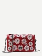 Shein Flower Decorated Crossbody Bag With Chain
