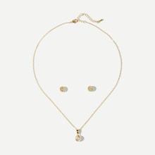 Shein Rhinestone Pendant Necklace & Earrings