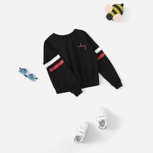 Shein Girls Striped Sleeve Sweatshirt