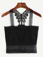 Shein Black Crochet Racerback Crop Top