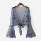 Shein All Over Stars Mesh Crop Kimono
