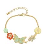 Shein Flower Butterfly Charms Bracelet