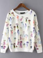 Shein Multicolor Round Neck Jellyfish Print Sweatshirt