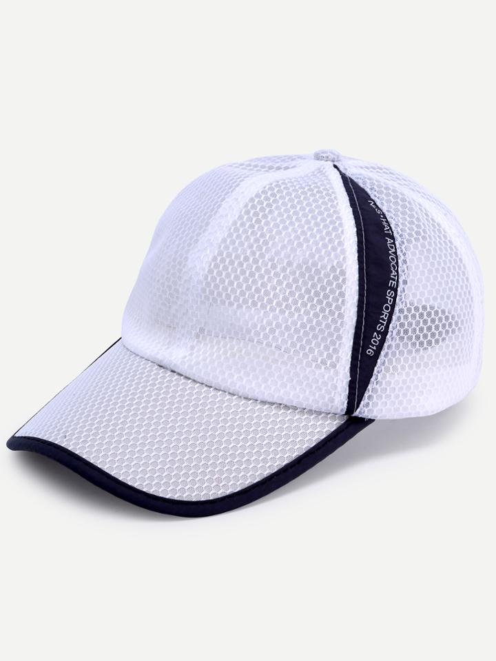 Shein Black And White Structured Mesh Baseball Cap