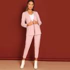 Shein Collarless Blazer & Cropped Cigarette Pants Co-ord