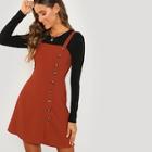 Shein Button Front Pinafore Dress