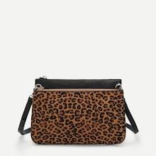Shein Leopard Pattern Zipper Crossbody Bag